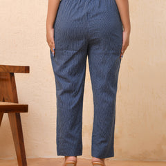 Royal blue kantha straight fit pants