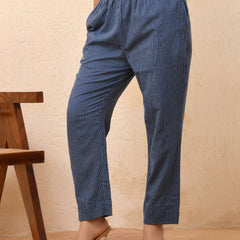 Royal blue kantha straight fit pants