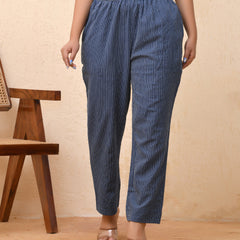 Royal blue kantha straight fit pants