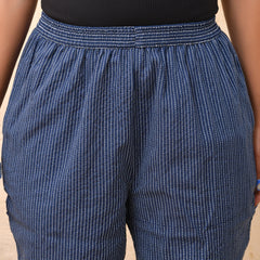 Royal blue kantha straight fit pants