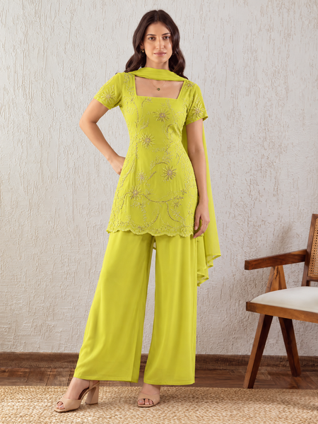 Lime Bloom Suit Set
