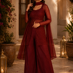 Kareena Kapoor Inspired Wine Co-Ord Set