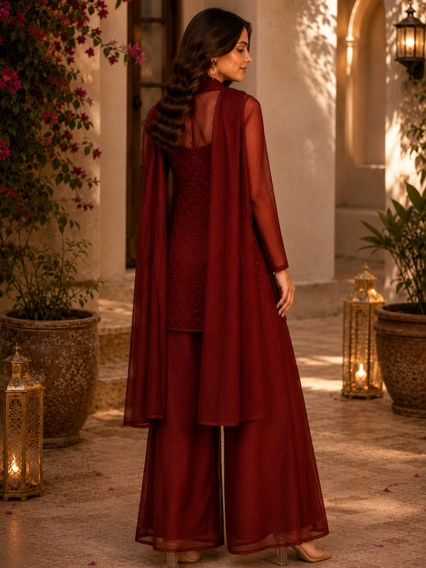Kareena Kapoor Inspired Wine Co-Ord Set
