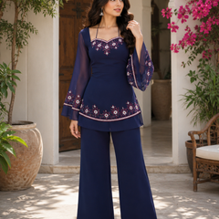 Rose Petal Embroidered Kurta Set