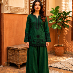 Emerald Green Embroidered Kurta Set