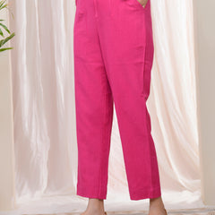 Women Rani Cotton Flax Solid Straight Pants