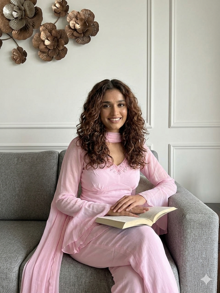 Blush Pink Embroidered Kurta Set