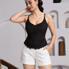 Women's Embellished Sequin Corset Cami Top